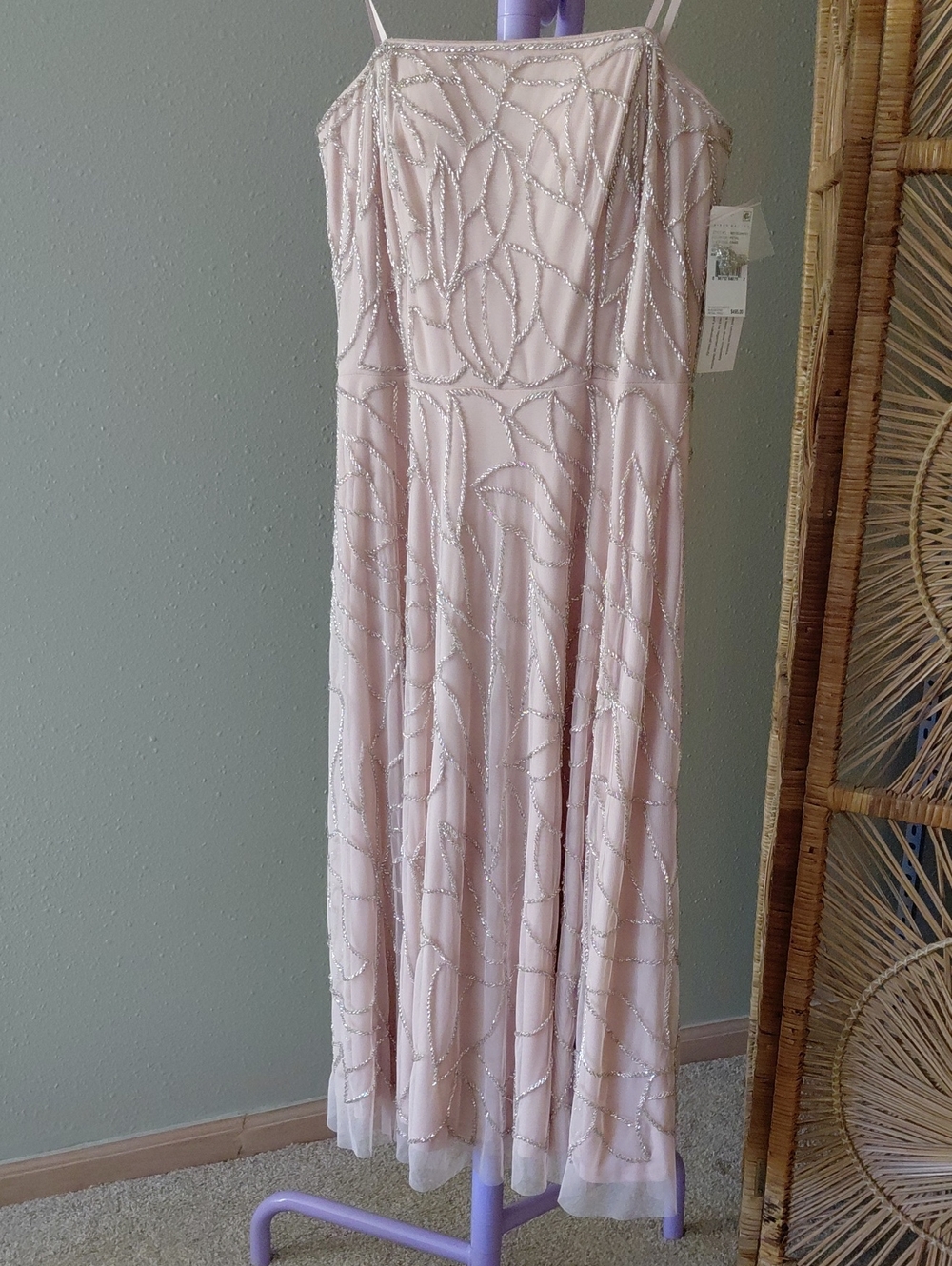 Aidan Mattox Petal Pink Beaded Strapless Dress - Picture 2 of 9